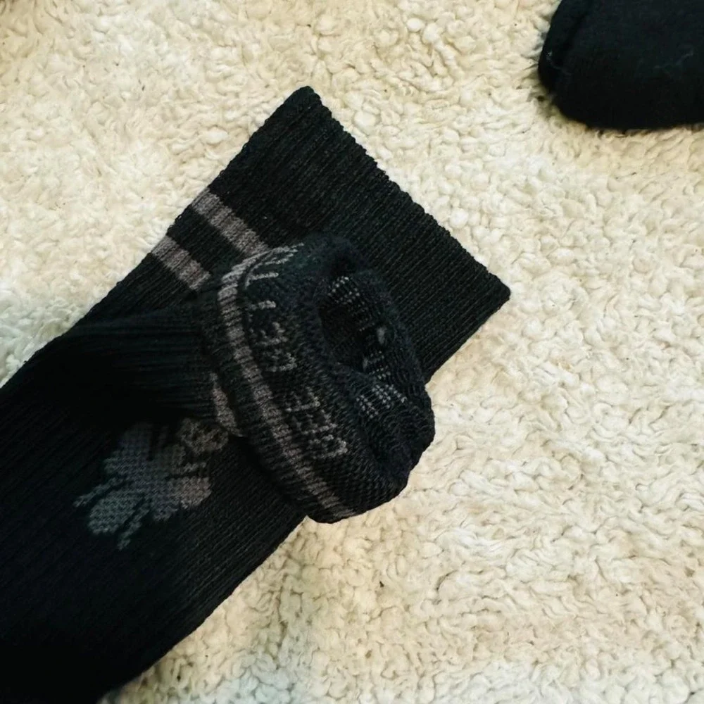 Bombas Crew socks size small black honeycomb arch support stay up antimicrobial